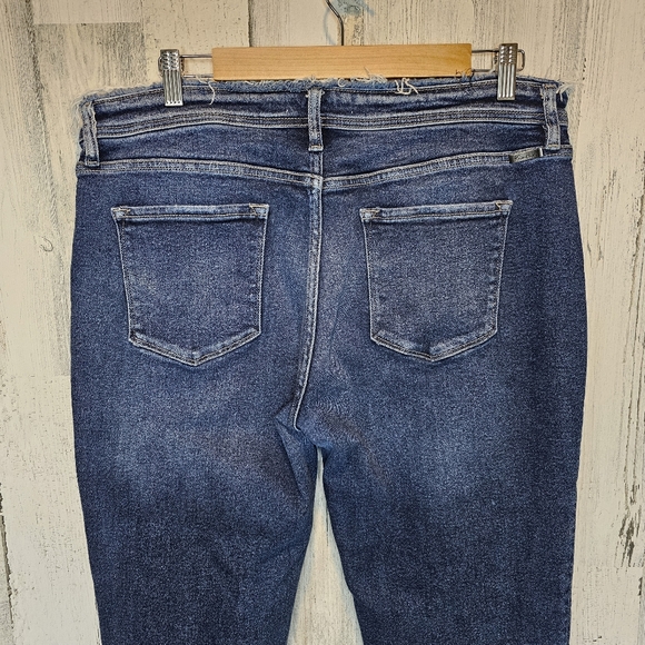 Kancan Jeans for Maurices Women's Size 32 Distressed Frayed Hem Blue Denim Ankle - Picture 7 of 16
